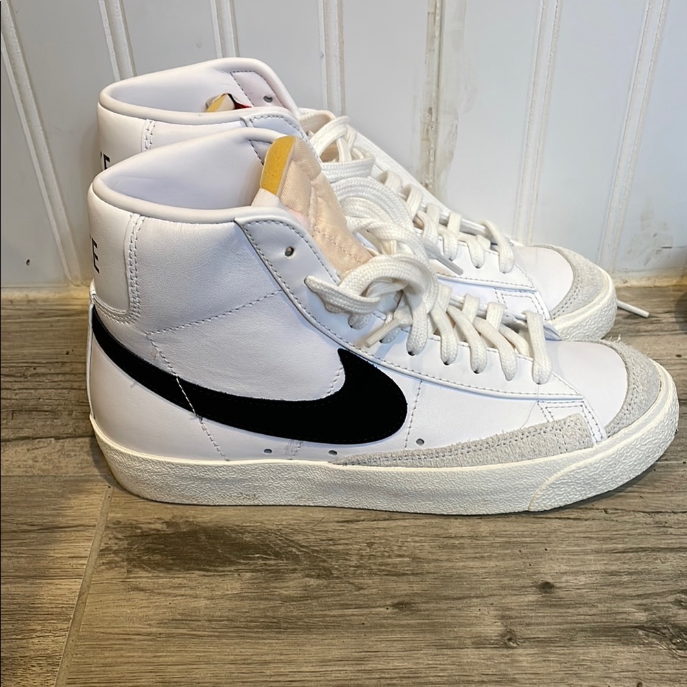 Nike Blazer Mid 77 White and Black High Tops